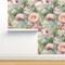 Cottagecore Watercolor Peonies Roses Cosmos Botanical Bouquet Garden Floral Flowers Custom Pre-pasted Wallpaper by Spoonflower Pre-Pasted Wallpaper 2FT Wide